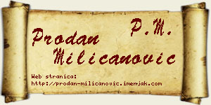 Prodan Milicanović vizit kartica